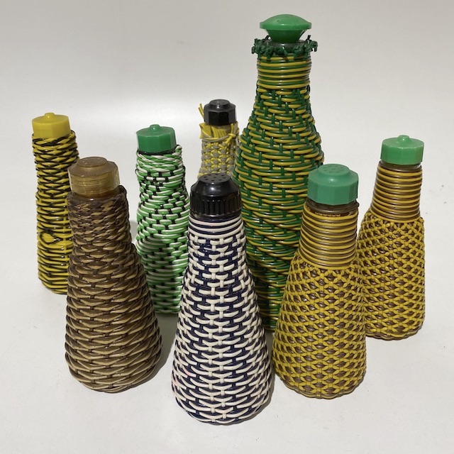 CONDIMENT BOTTLE, 1950s Plastic Woven (Small)